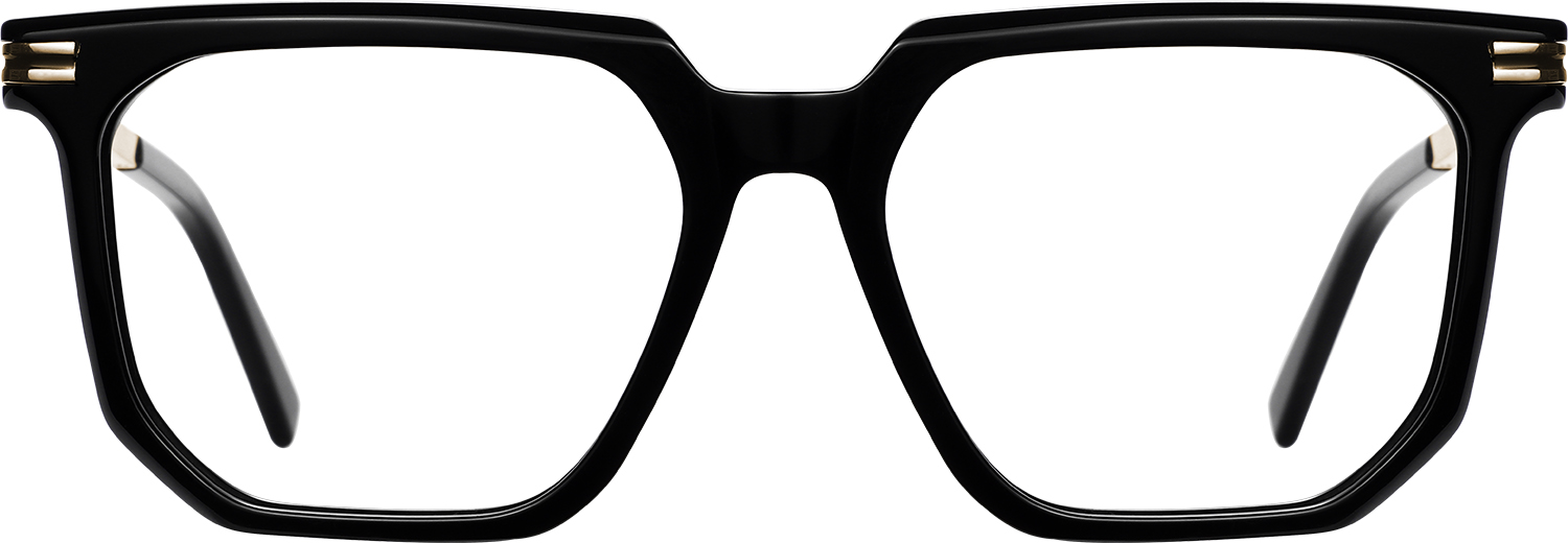 Fytoo Square Black Acetate Metal Full Rim Eyeglasses-image-FT315302-01