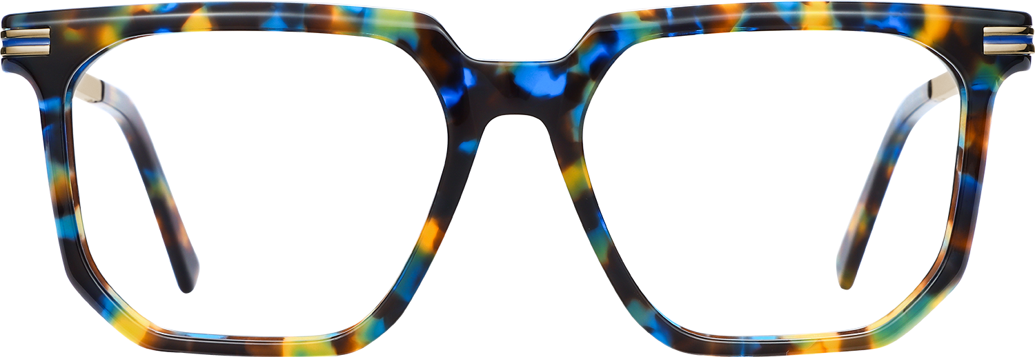 Fytoo Square Tortoiseshell Acetate Metal Full Rim Eyeglasses-image-FT315302-02