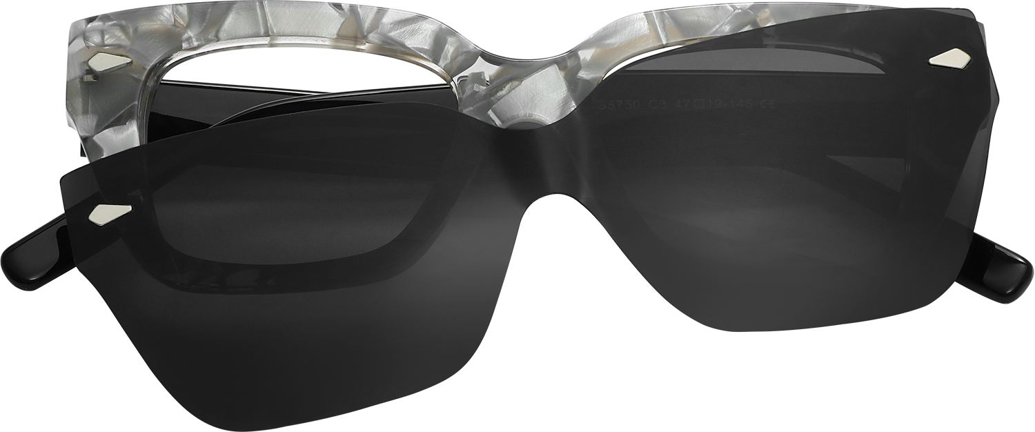 Fytoo Cateye Geometric Grey Acetate Full Rim Eyeglasses-image-FT316097-01