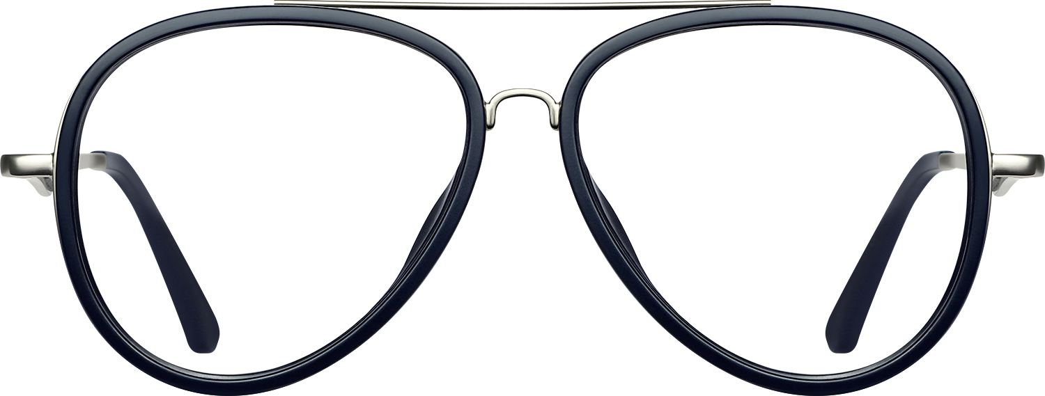 Fytoo Aviator Dark Blue Metal TR90 Full Rim Eyeglasses-image-FT316279-02