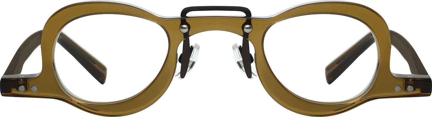 Fytoo Geometric Brown Acetate Full Rim Eyeglasses-image-FT324313-01