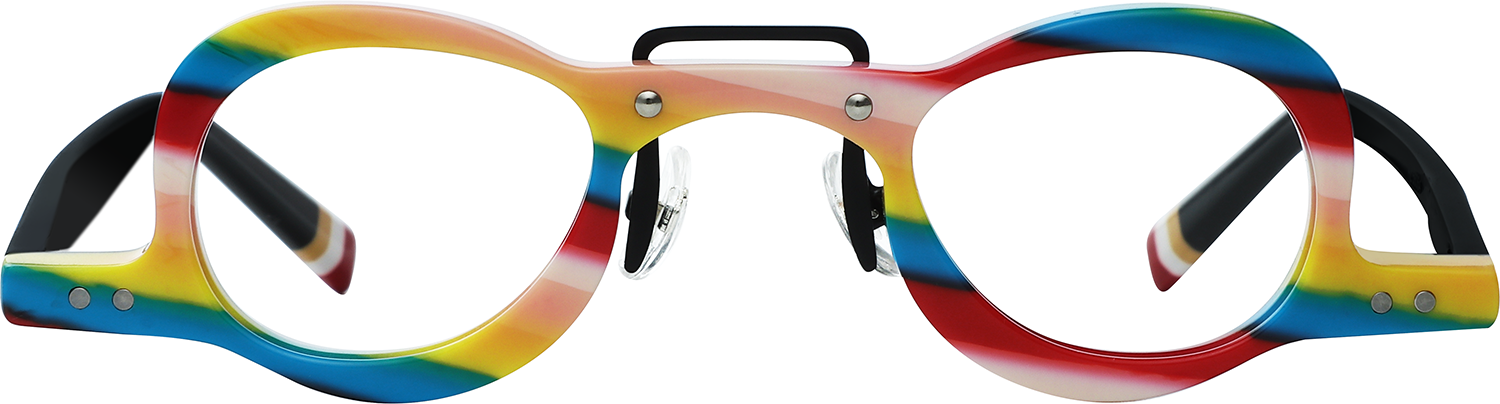 Fytoo Geometric Rainbow Acetate Full Rim Eyeglasses-image-FT324313-02
