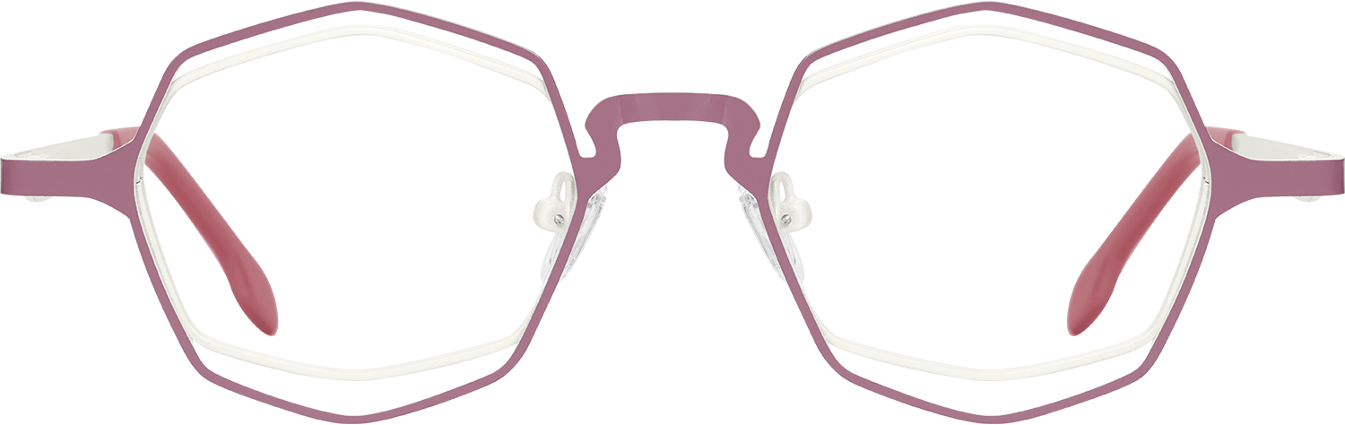 Fytoo Geometric Pink Metal Full Rim Eyeglasses-image-FT338313-01