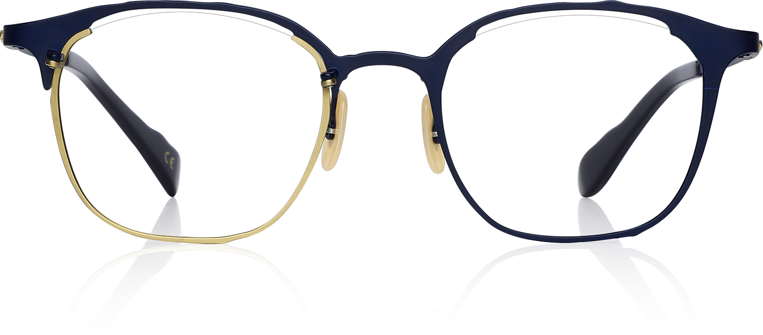 Fytoo Square Blue Titanium Full Rim Eyeglasses-image-FT343587-01