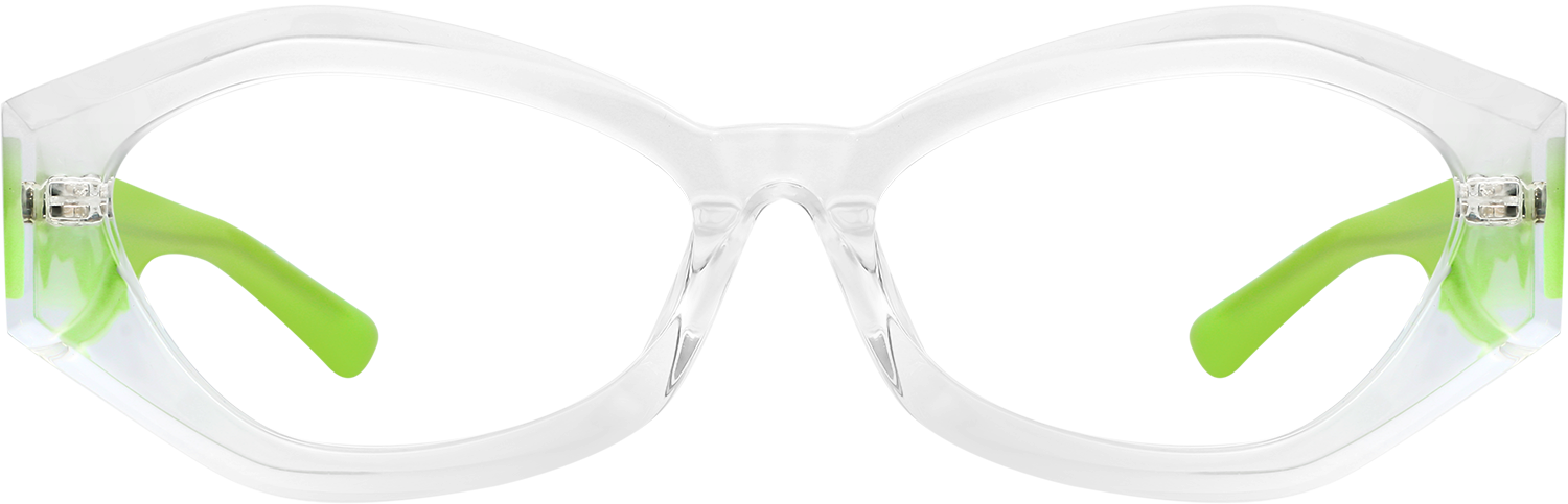 Geometric Transparent TR90 Full Rim Eyeglasses