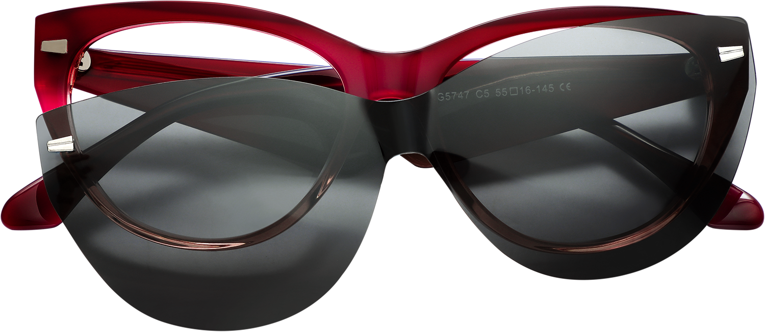 Fytoo Cateye Red Acetate Full Rim Eyeglasses-image-FT353371-01