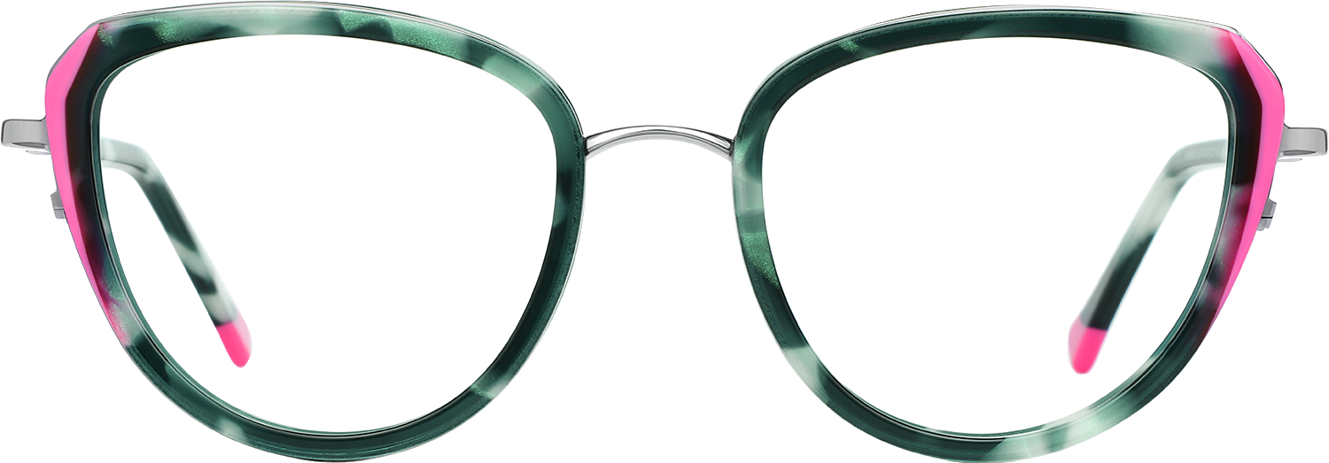 Fytoo Geometric Green Acetate Full Rim Eyeglasses-image-FT359316-01