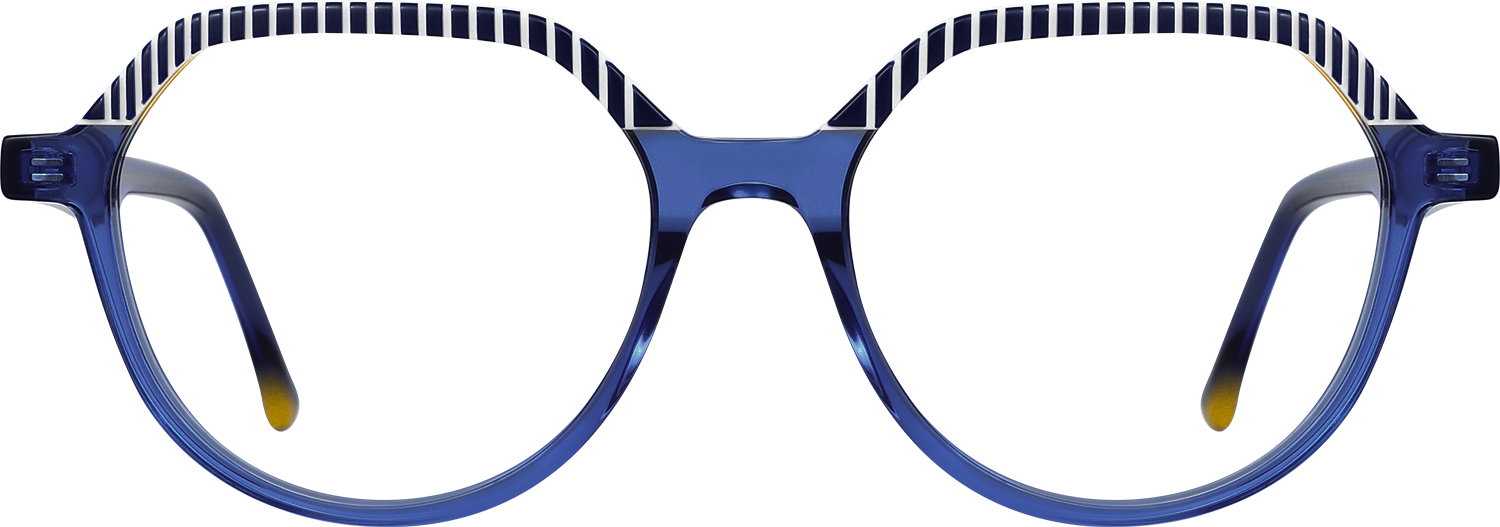 Fytoo Geometric Blue Acetate Full Rim Eyeglasses-image-FT395070-01