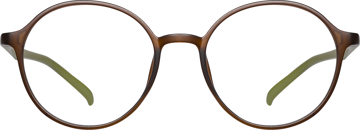 Fytoo Round Brown TR90 Full Rim Eyeglasses-image-FT421914-04