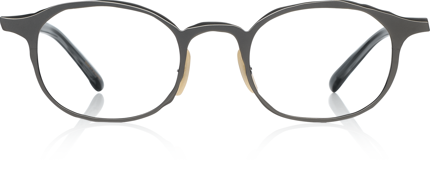 Fytoo Geometric Dark Grey Titanium Full Rim Eyeglasses-image-FT430507-01