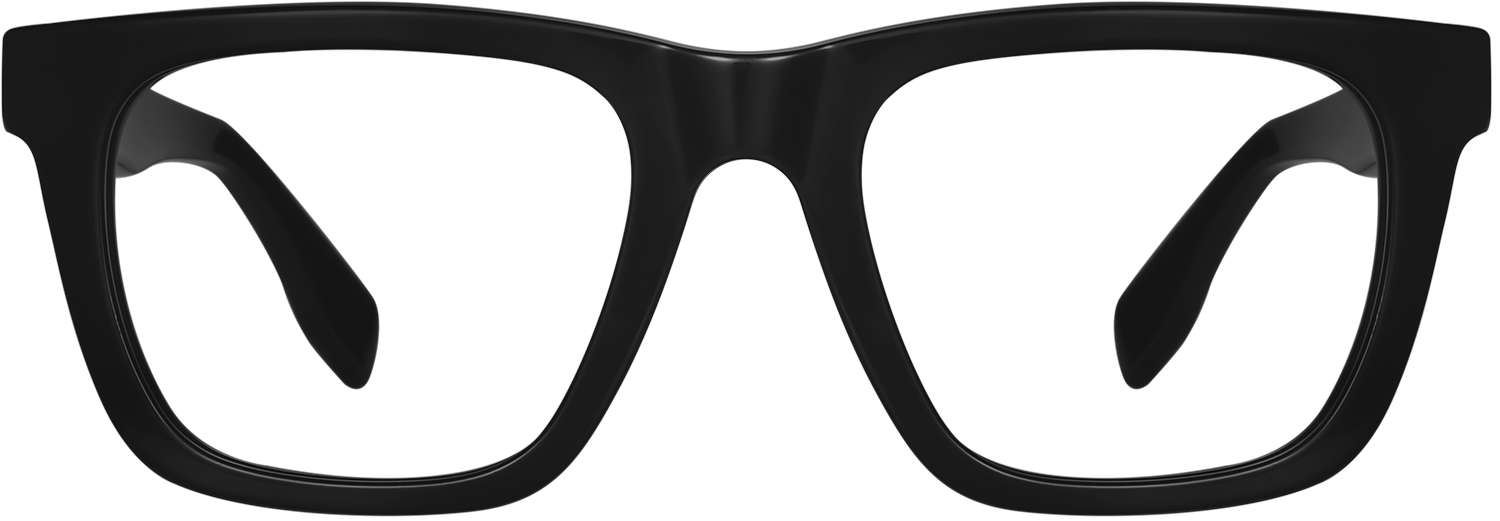 Square Black Acetate Full Rim Eyeglasses