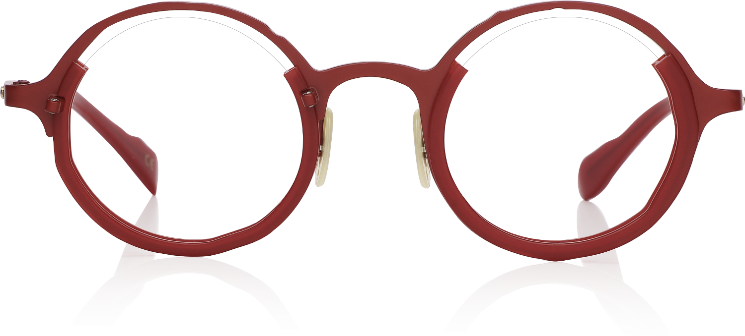 Fytoo Round Red Titanium Full Rim Eyeglasses-image-FT433409-01