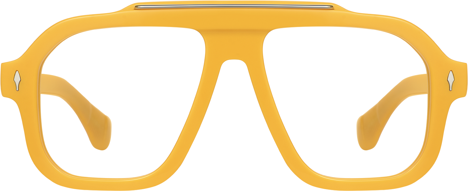 Fytoo Aviator Mustard Yellow Acetate Full Rim Eyeglasses