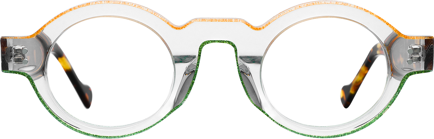 Fytoo Round Two Tone Acetate Full Rim Eyeglasses-image-FT493521-03