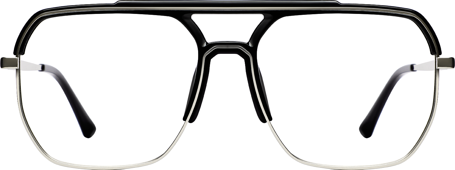 Fytoo Aviator Black TR90 Metal Full Rim Eyeglasses-image-FT498809-01