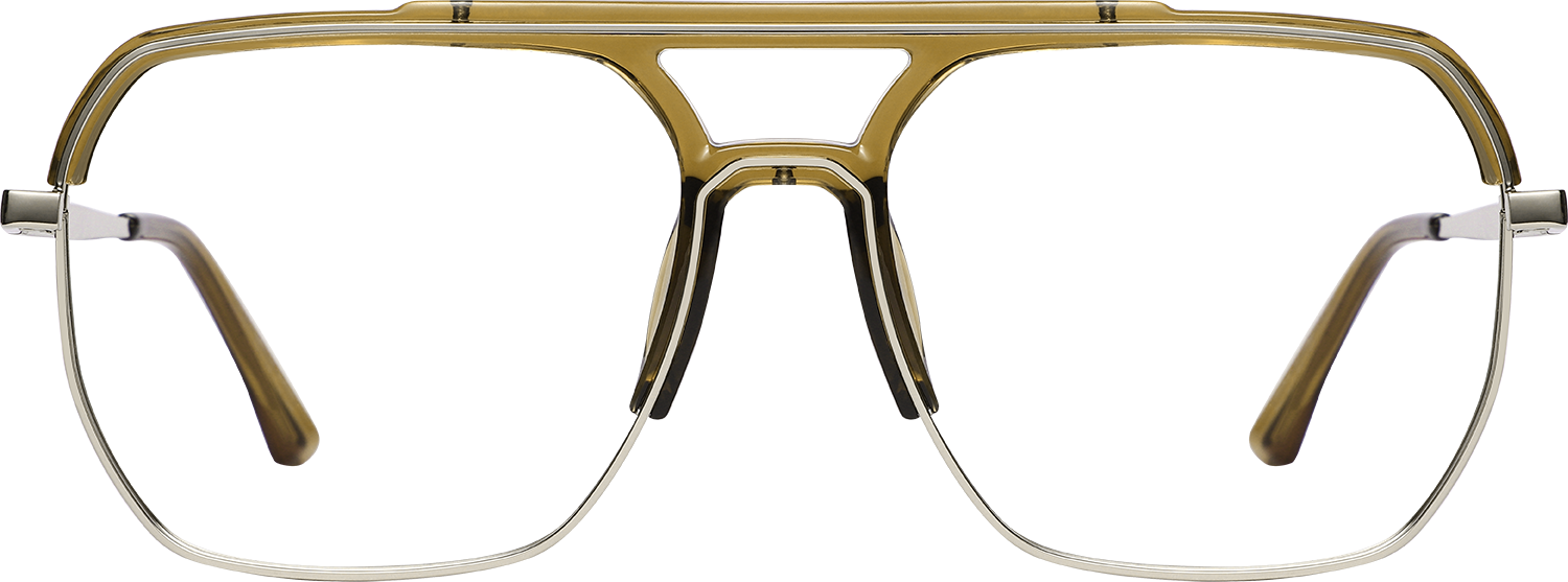 Fytoo Aviator Brown TR90 Metal Full Rim Eyeglasses-image-FT498809-02