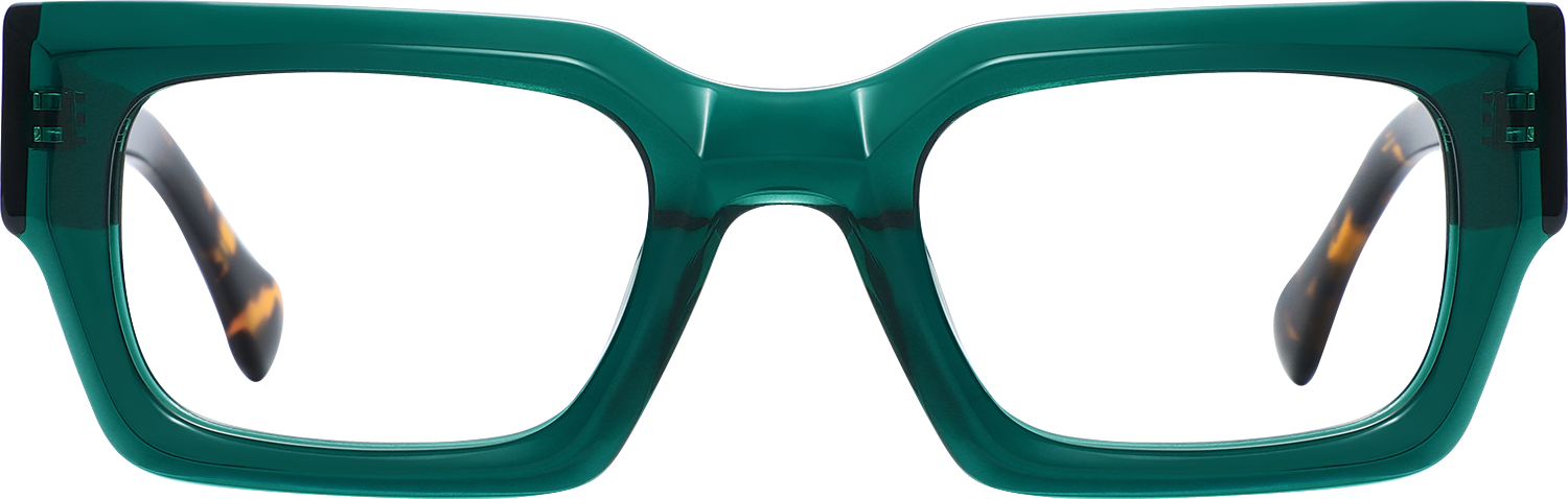 Fytoo Rectangle Green Acetate Full Rim Eyeglasses-image-FT517845-03