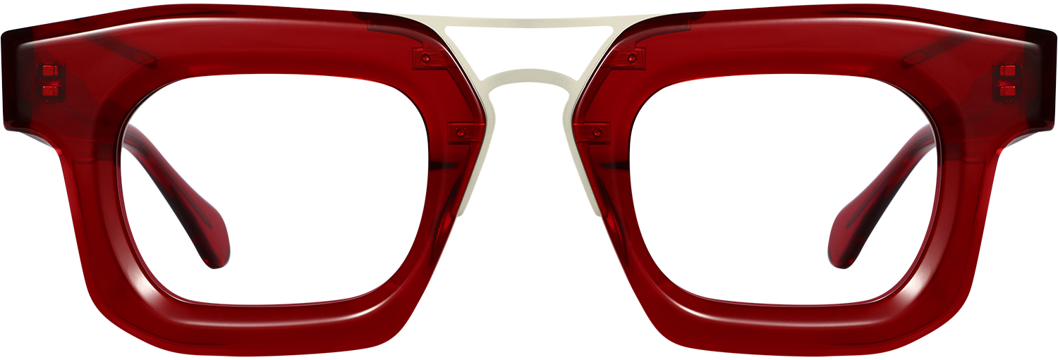 Fytoo Aviator Red Acetate Full Rim Eyeglasses