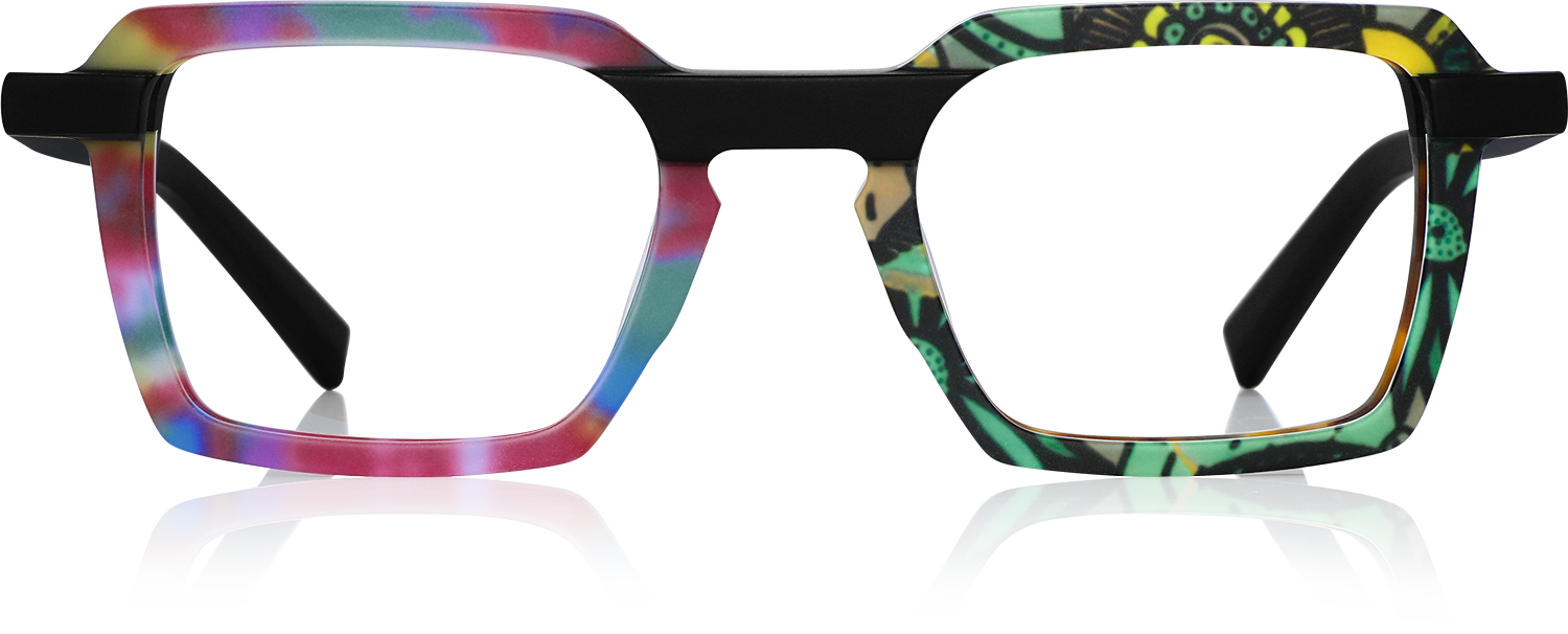 Fytoo Geometric Multicolour Acetate Full Rim Eyeglasses