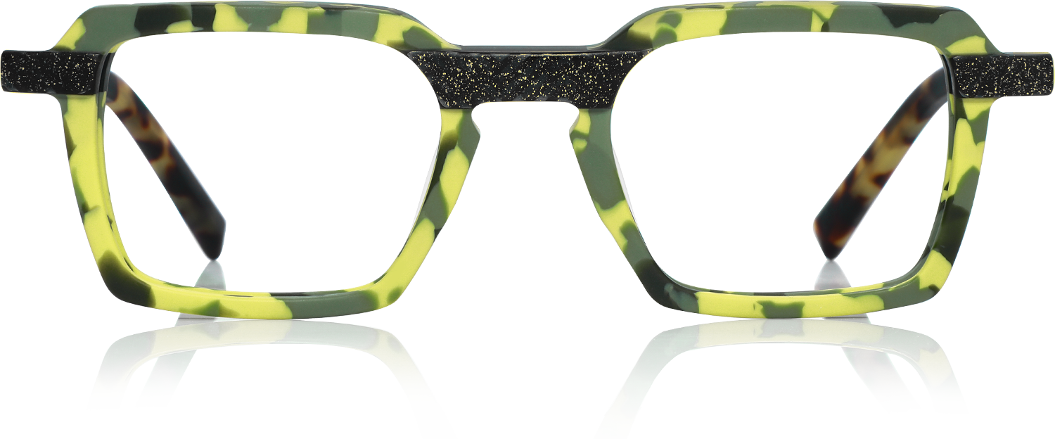 Fytoo Geometric Floral Acetate Full Rim Eyeglasses