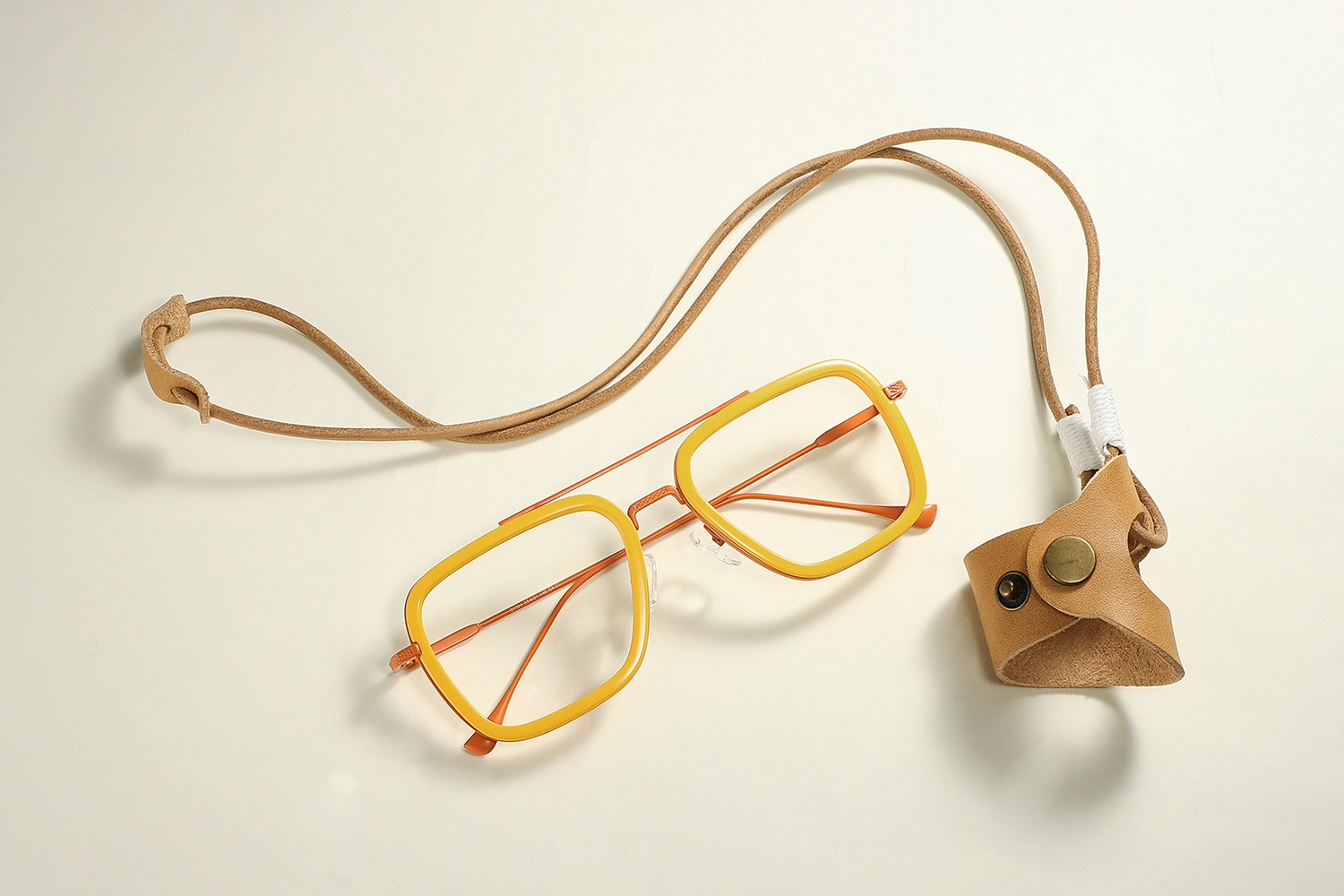 Fytoo Aviator Yellow Metal TR90 Full Rim Eyeglasses-image-FT590318-01