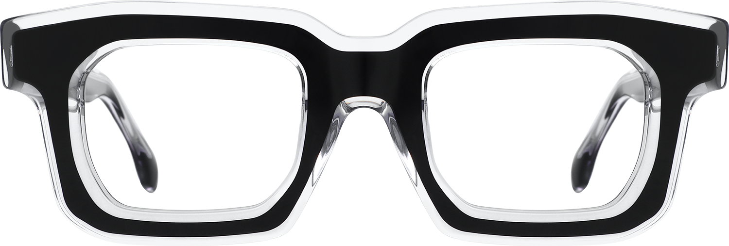 Fytoo Square Black Acetate Full Rim Eyeglasses-image-FT590349-02