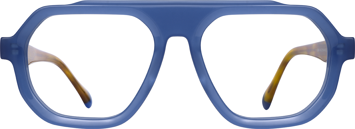 Fytoo Geometric Blue Acetate Full Rim Eyeglasses-image-FT593630-01