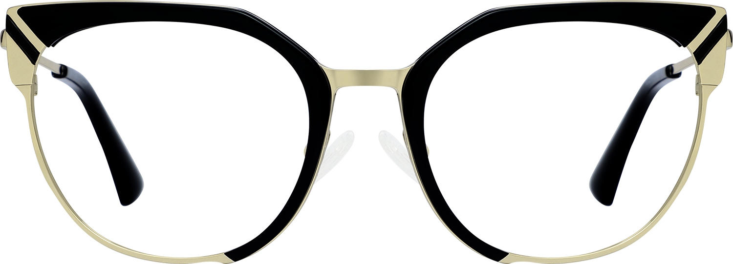 Fytoo Geometric Black Acetate Metal Full Rim Eyeglasses-image-FT610646-01