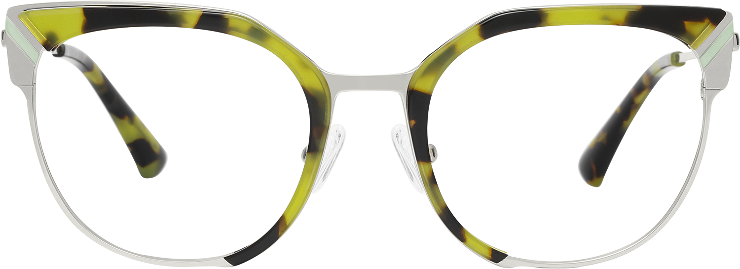 Fytoo Geometric Tortoiseshell Acetate Metal Full Rim Eyeglasses-image-FT610646-02