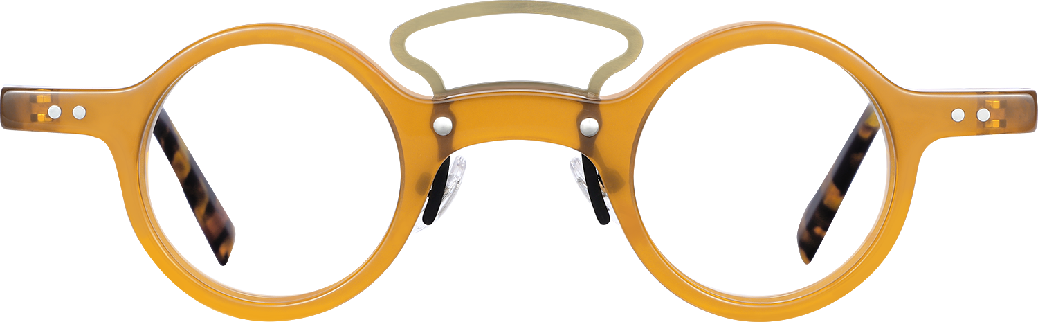 Fytoo Round Orange Acetate Full Rim Eyeglasses-image-FT610710-04