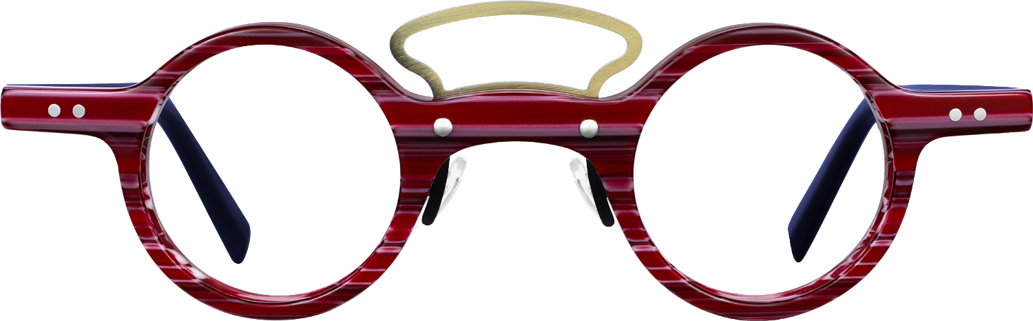 Fytoo Round Red Acetate Full Rim Eyeglasses-image-FT610710-05