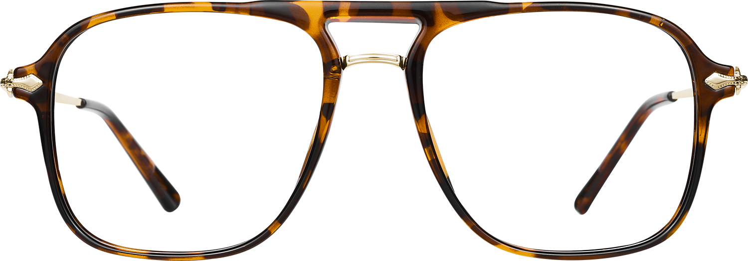 Fytoo Aviator Tortoiseshell TR90 Metal Full Rim Eyeglasses-image-FT611123-01