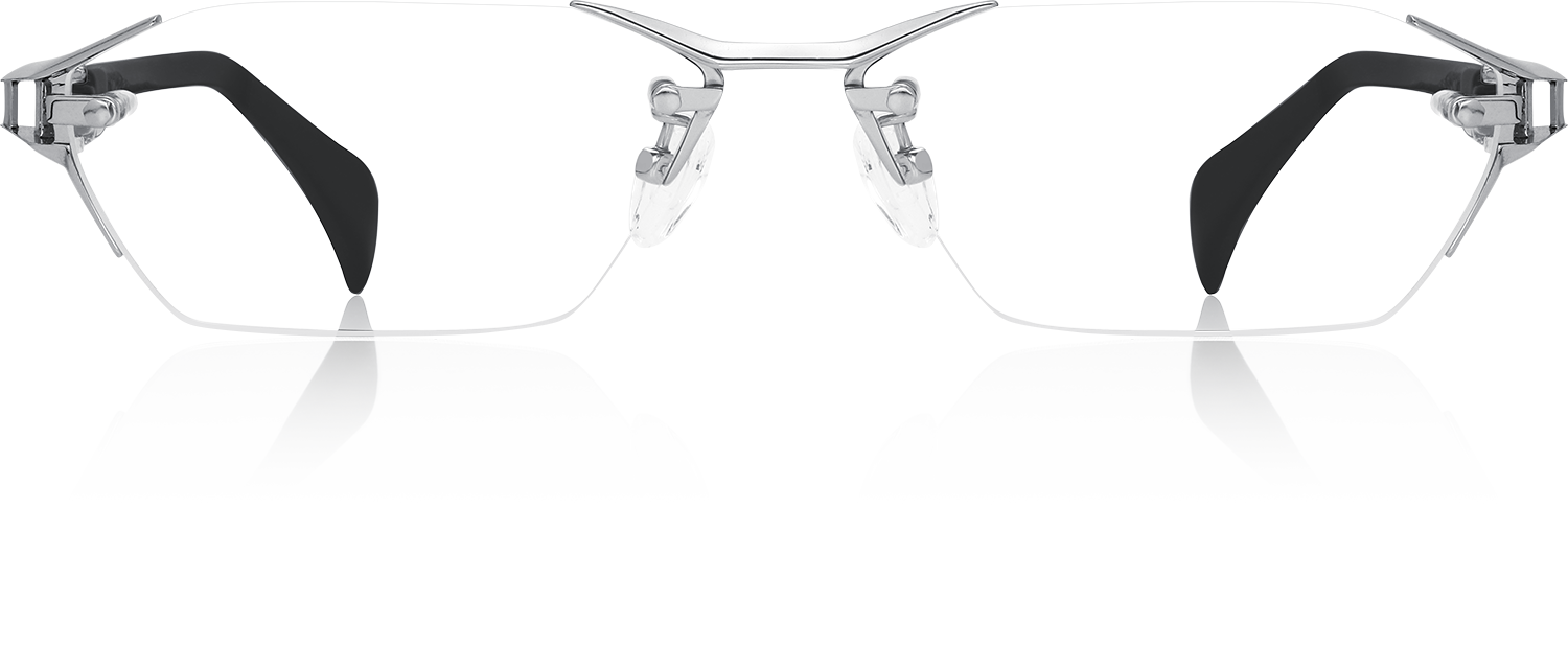 Fytoo Geometric Silver Titanium Rimless Eyeglasses-image-FT612007-01