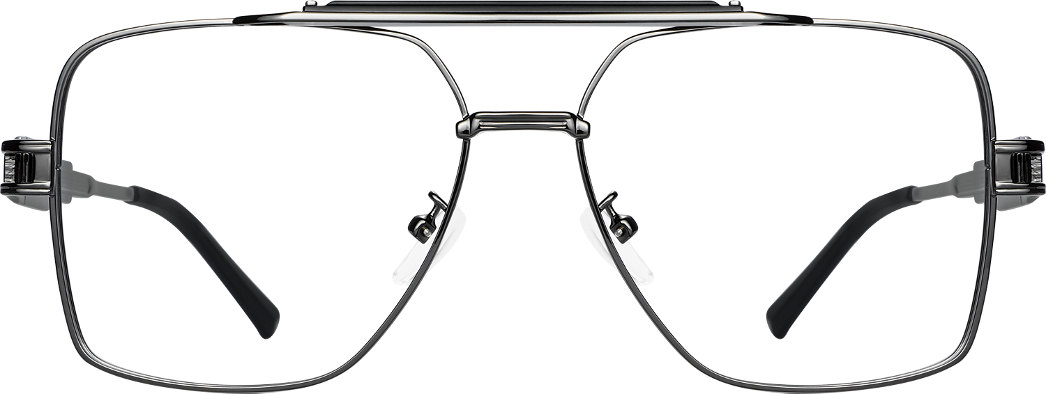 Fytoo Aviator Black Silver Metal Full Rim Eyeglasses-image-FT628440-02