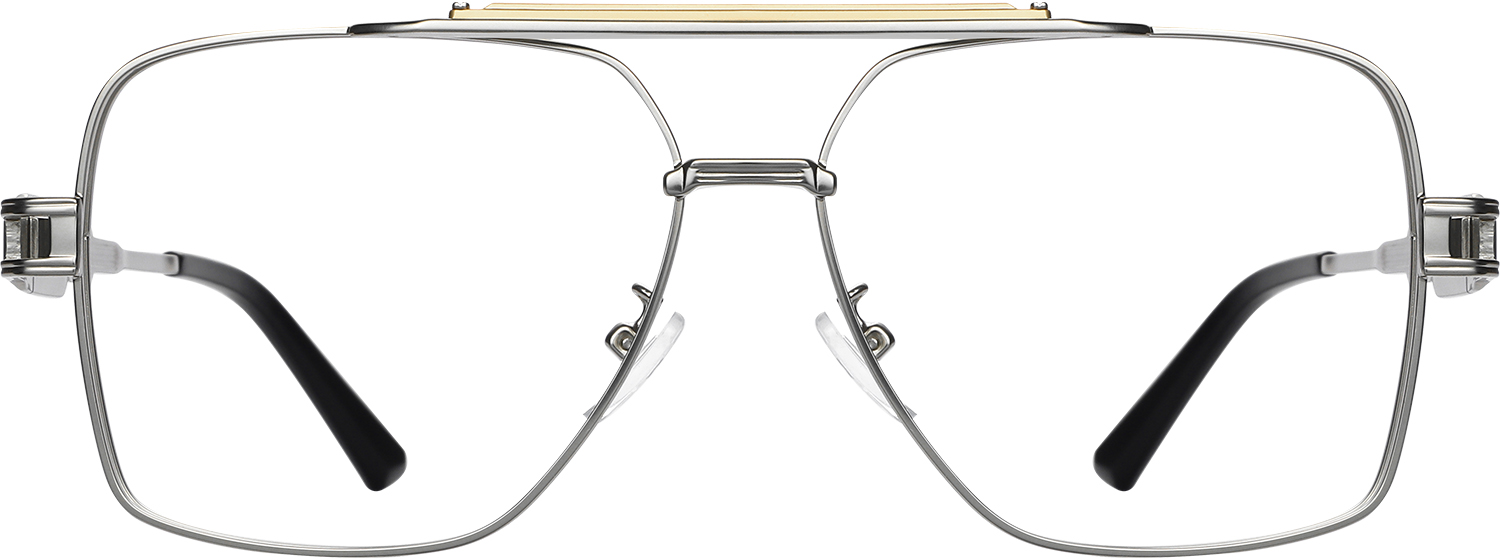 Fytoo Aviator Silver Metal Full Rim Eyeglasses-image-FT628440-03