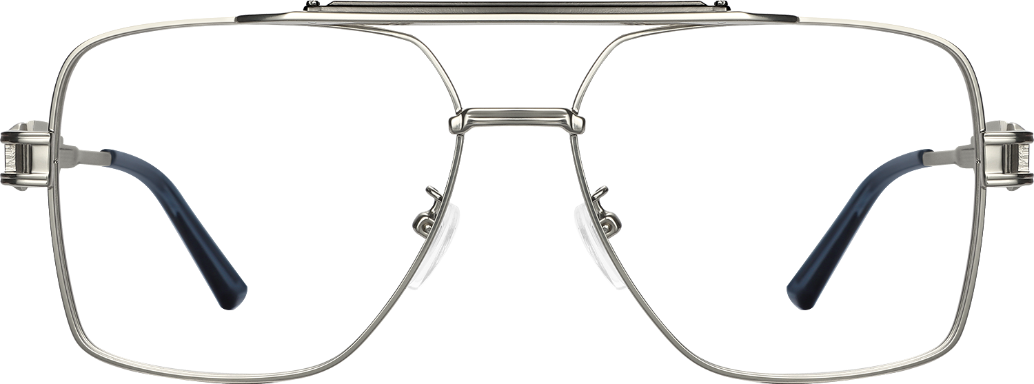 Fytoo Aviator Silver Metal Full Rim Eyeglasses-image-FT628440-04