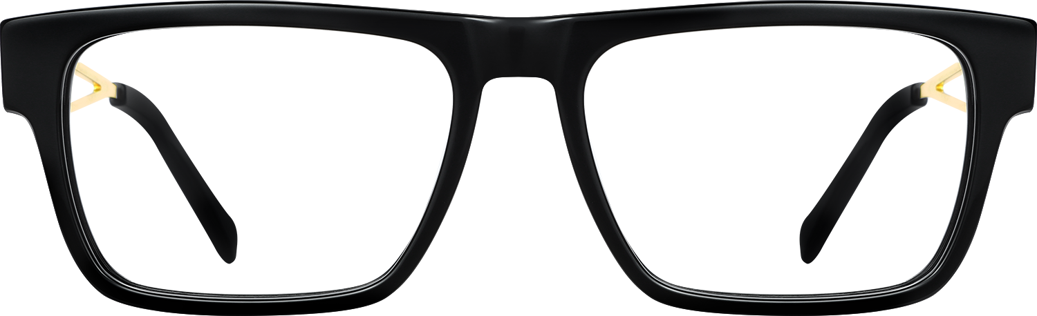 Fytoo Rectangle Black Acetate Metal Full Rim Eyeglasses-image-FT633957-01