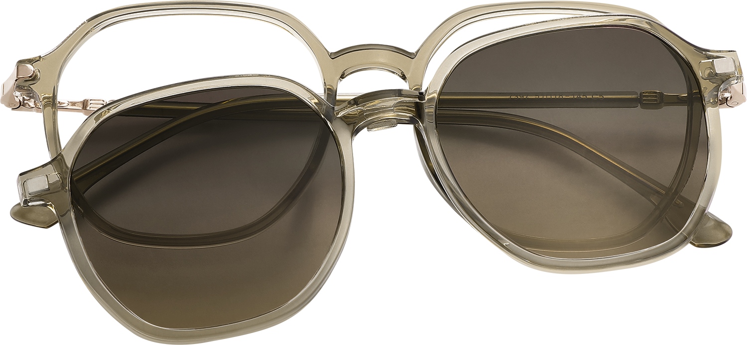 Fytoo Square Khaki TR90 Metal Full Rim Eyeglasses-image-FT645372-02