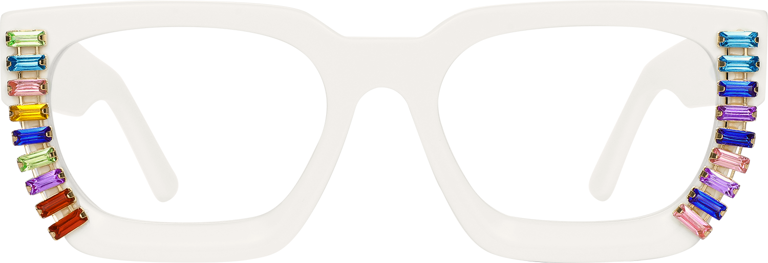 Fytoo Rectangle White Acetate Full Rim Eyeglasses-image-FT656999-01
