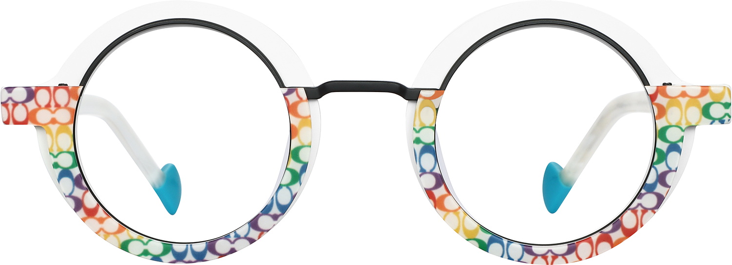 Fytoo Round Two Tone Acetate Full Rim Eyeglasses-image-FT668525-02