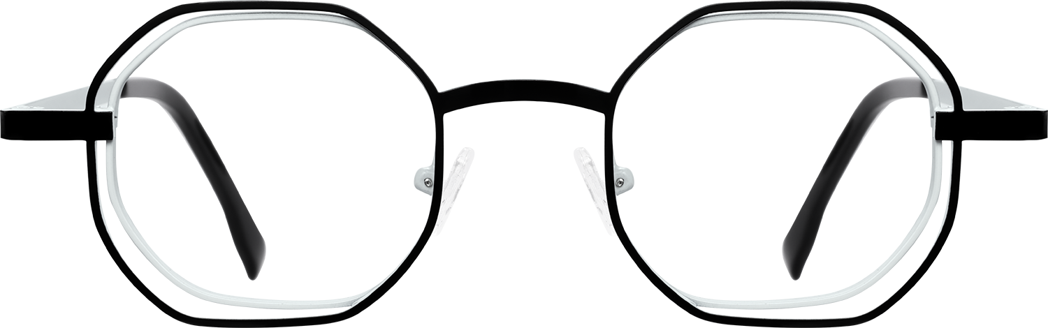 Fytoo Geometric Black Metal Full Rim Eyeglasses-image-FT672471-03