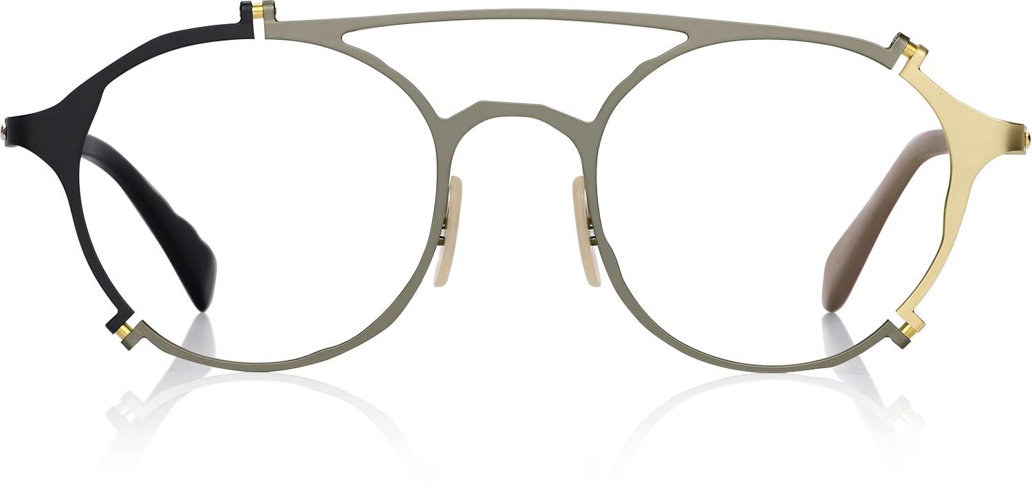 Fytoo Aviator Two Tone Titanium Full Rim Eyeglasses