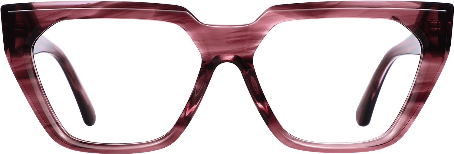 Fytoo Geometric Red Acetate Full Rim Eyeglasses-image-FT684085-01