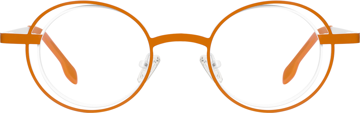 Fytoo Round Orange Metal Full Rim Eyeglasses-image-FT706006-04