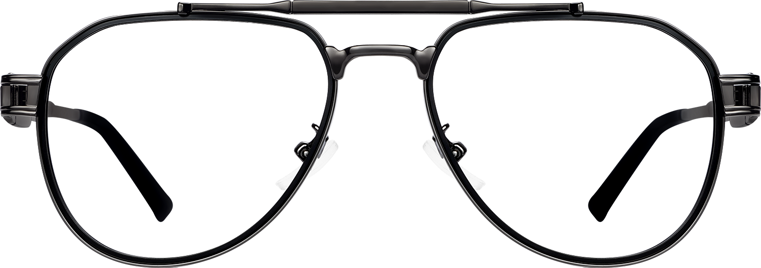 Fytoo Aviator Black Silver Metal Full Rim Eyeglasses-image-FT707660-02