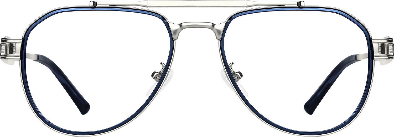 Fytoo Aviator Blue Metal Full Rim Eyeglasses-image-FT707660-03