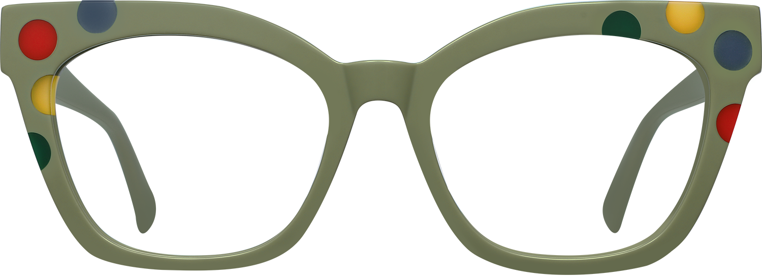 Rectangle Green Acetate Full Rim Eyeglasses
