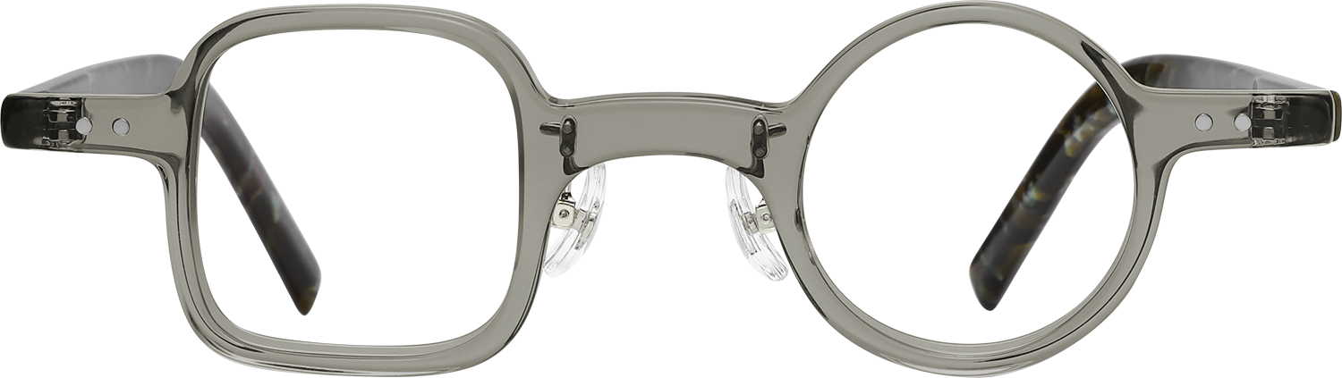 Fytoo Geometric Grey Acetate Full Rim Eyeglasses-image-FT719047-01