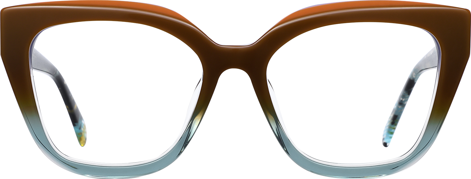 Fytoo Geometric Two Tone Acetate Full Rim Eyeglasses-image-FT719156-01