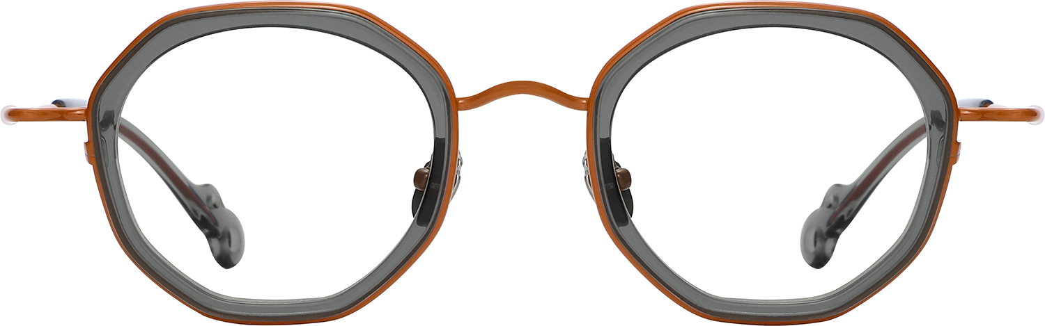 Fytoo Geometric Two Tone Acetate Titanium Full Rim Eyeglasses-image-FT728993-01